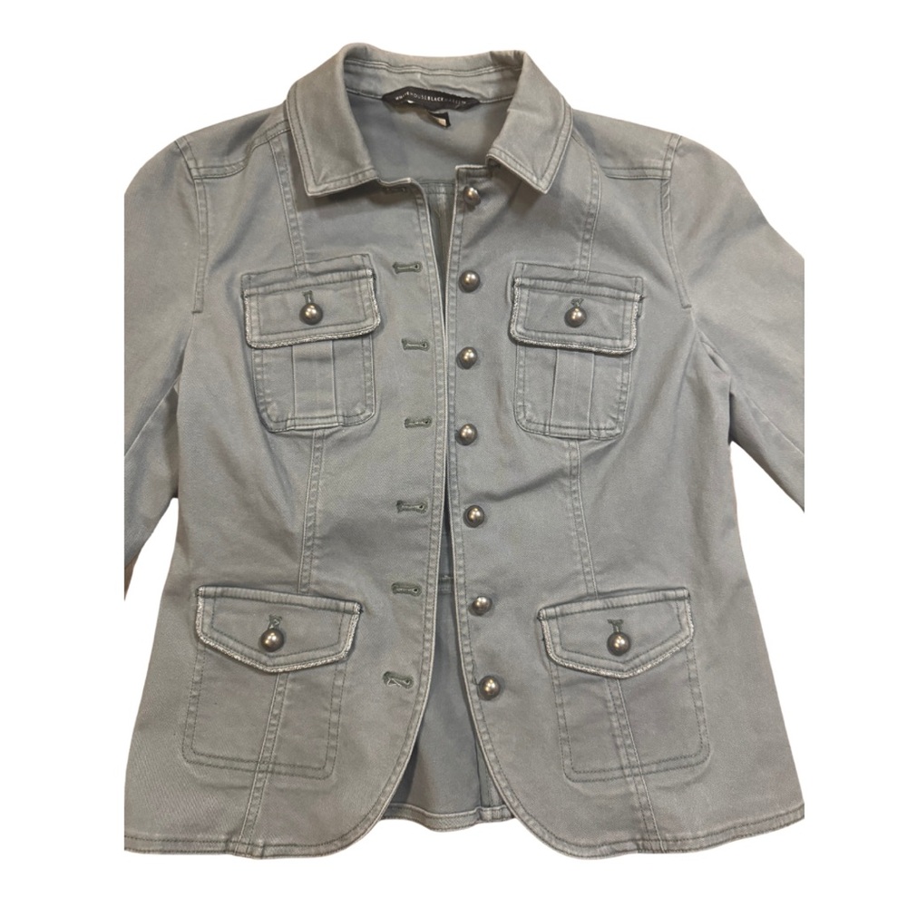 White House black market military green jacket size 2